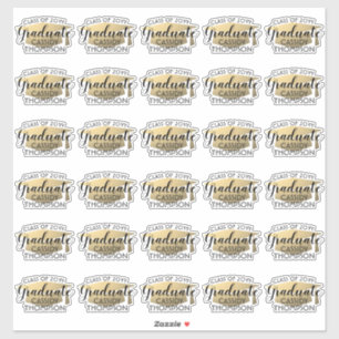 Afstuderen Script Modern Black en Gold Stickers
