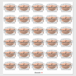Afstuderen Script Modern Copper and Black Stickers
