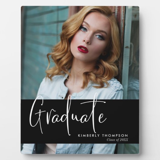 Afstuderen Script Moderne Eenvoudige aangepaste fo Fotoplaat (Voorkant)