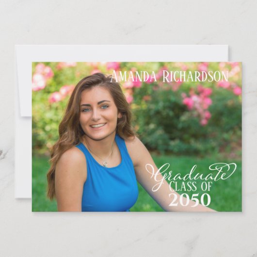 Afstuderen Script Two Photo Template Kaart (Voorkant)