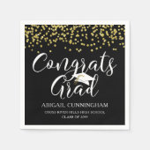 Afstuderen Script Typography CONGRATS AFSTUDEERDER Servet (Voorkant)