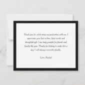 Afstuderen Script Zwart Dank u Notitiekaartje (Achterkant)