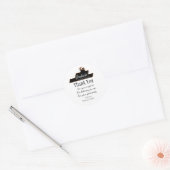 Afstuderen Script Zwart & Wit Scroll Dank u Ronde Sticker (Envelop)