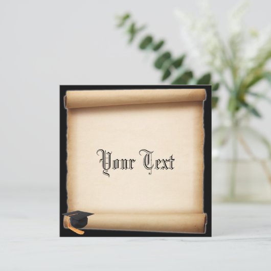 Afstuderen Scroll sjabloon Kaart (Staand voorkant)