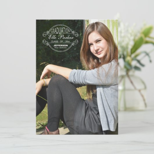 Afstuderen Seal Foto Afstuderen Aankondiging (Staand voorkant)