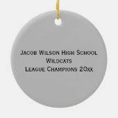 Afstuderen Senior Football Player Silver Grey Keramisch Ornament (Achterkant)