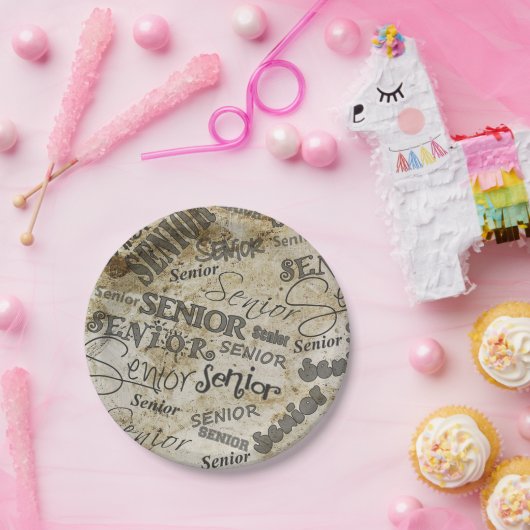 Afstuderen Senioren Papieren Bordje (Feest)