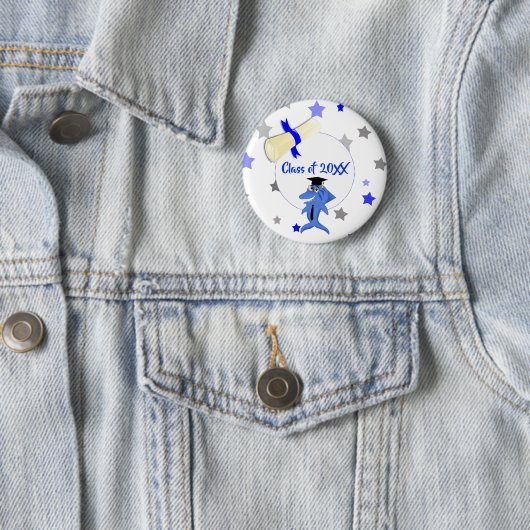 Afstuderen Shark party class of button (In situ)