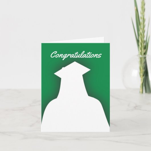 Afstuderen Silhouette Folded Wenskaart Kaart (Voorkant)