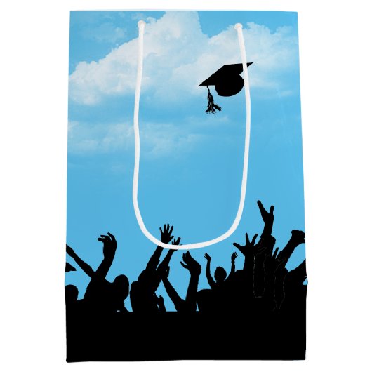 Afstuderen Silhouette met regenboog Medium Cadeauzakje (Achterkant)