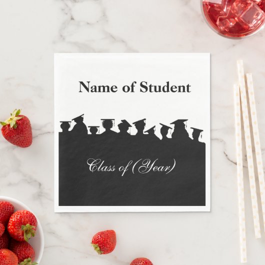 Afstuderen Silhouettes of Reunion Custom Napkins Servetten (Insitu)