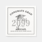 Afstuderen Silver Foil Pet Personalized Napkins Servet (Voorkant)