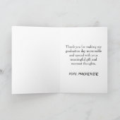 Afstuderen Silver-script | Penseel Afstudeerder fo Bedankkaart (Binnen)