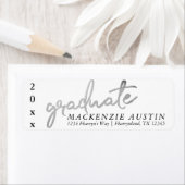 Afstuderen Silver-script | Trendy Faux Metallic Etiket (Insitu)