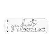Afstuderen Silver-script | Trendy Faux Metallic Etiket (Voorkant)