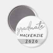Afstuderen Silver-script | Trendy Faux Metallic Magneet (Voorkant / Achterkant)