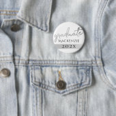 Afstuderen Silver-script | Trendy Faux Metallic Ronde Button 5,7 Cm (In situ)