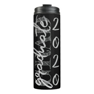 Afstuderen Silver-script   Trendy Faux Metallic Thermosbeker