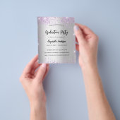 Afstuderen Silver Violet paarse uitnodiging tot he Flyer (Hand)