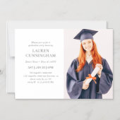 Afstuderen Simple Modern minimalist Foto Magnetische Uitnodiging (Voorkant)