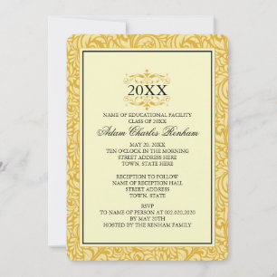 Afstuderen Sjabloon Golden Yellow Formal Kaart