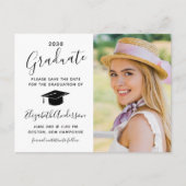 Afstuderen slaat de foto van het datumscript op aankondigingskaart (Voorkant)