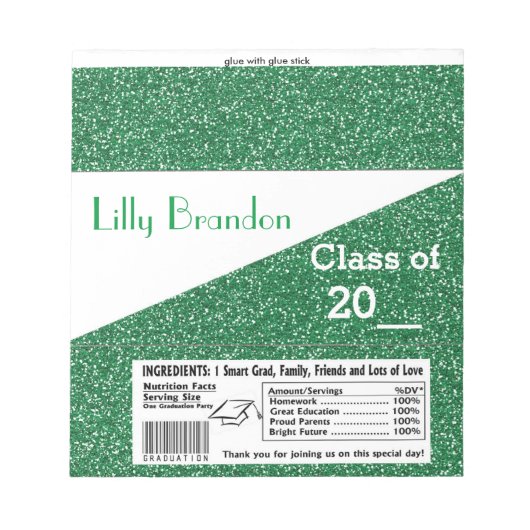 Afstuderen Snoep Bar Wrapper Party Favor Notitieblok (Voorkant)