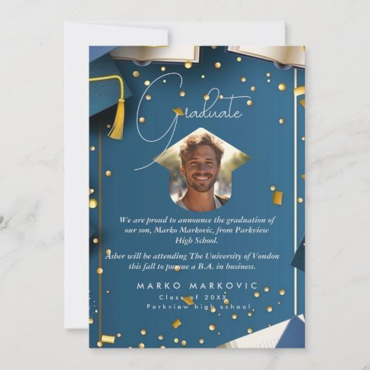 Afstuderen Son I Blue Aankondiging (Voorkant)