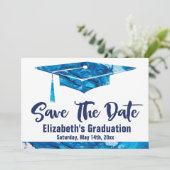 Afstuderen sparen de Datum Eenvoudige Legante Wate Save The Date (Staand voorkant)