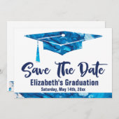 Afstuderen sparen de Datum Eenvoudige Legante Wate Save The Date (Voorkant / Achterkant)