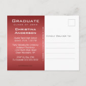 Afstuderen Sparen de Datum het Pet van het Rode Wi Aankondigingskaart (Achterkant)