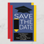 Afstuderen sparen de Datum Moderne Pet van het Afs Save The Date (Voorkant / Achterkant)