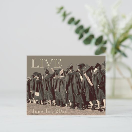 Afstuderen sparen de Graduates van de Datum Briefkaart (Staand voorkant)