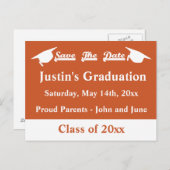 Afstuderen sparen de Sinaasappel van de Kaart van  (Voorkant / Achterkant)