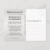 Afstuderen sparen het Pet Silver van het Afstudeer Aankondigingskaart (Achterkant)