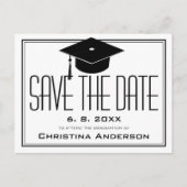 Afstuderen sparen het Witte Afstuderen Pet van het Aankondigingskaart (Voorkant)