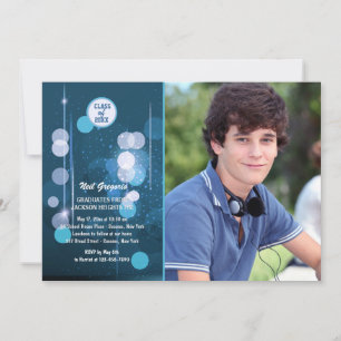 Afstuderen Sparkles Photo Invitation Kaart