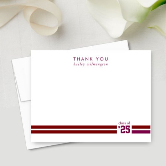 Afstuderen Sportieve Stripes Dank u Bedankkaart