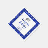 Afstuderen Stars Brush Script Royal Blue Servet (Hoek)