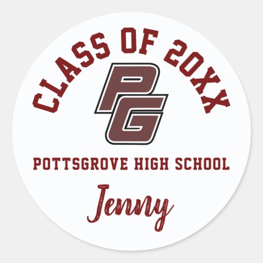 Afstuderen Stickers Pottsgrove High School, Custom (Voorkant)