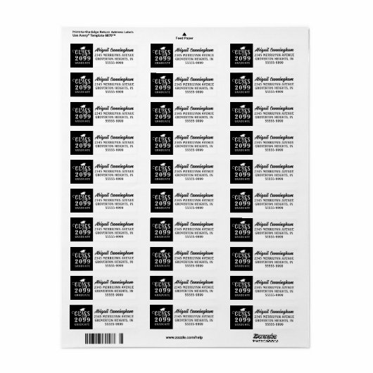 Afstuderen Stijlvolle Klasse Jaar Aangepaste Kleur Etiket (Full Sheet)