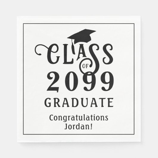 Afstuderen Stijlvolle Klasse Jaar Aangepaste Kleur Servet (Voorkant)