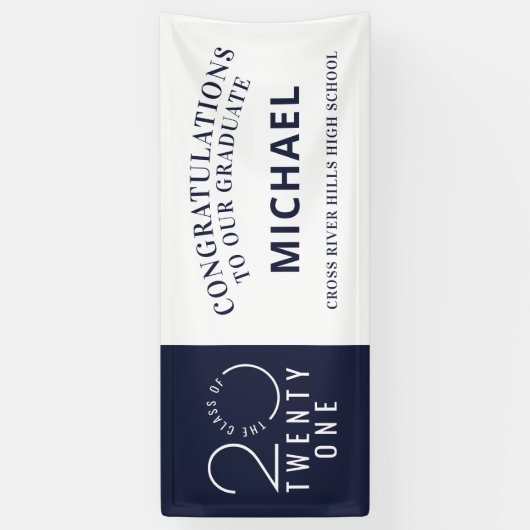 Afstuderen Stijlvolle Minimale KLASSE VAN 2021 Nav Spandoek (Verticaal)