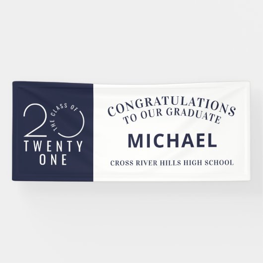 Afstuderen Stijlvolle Minimale KLASSE VAN 2021 Nav Spandoek (Horizontaal)