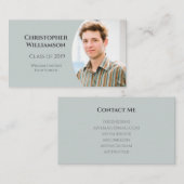 Afstuderen Student School Networking Moderne foto Visitekaartje (Voorkant / Achterkant)