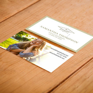Afstuderen Student University Graduation Cap Foto Visitekaartje