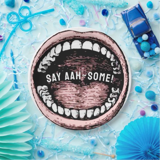 Afstuderen tandheelkunde papieren bordje (Feest)