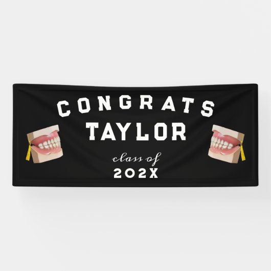 Afstuderen tandheelkunde spandoek (Horizontaal)