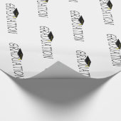 Afstuderen Tekst met Pet Cadeaupapier (Hoek)