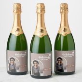 Afstuderen Terracotta Boho Arch Foto Sparkling Wijnetiket (Flessen)